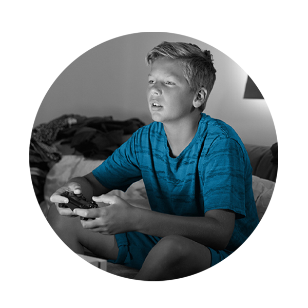 boy using gaming control