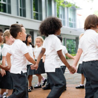 children in school playground