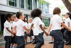 children in school playground
