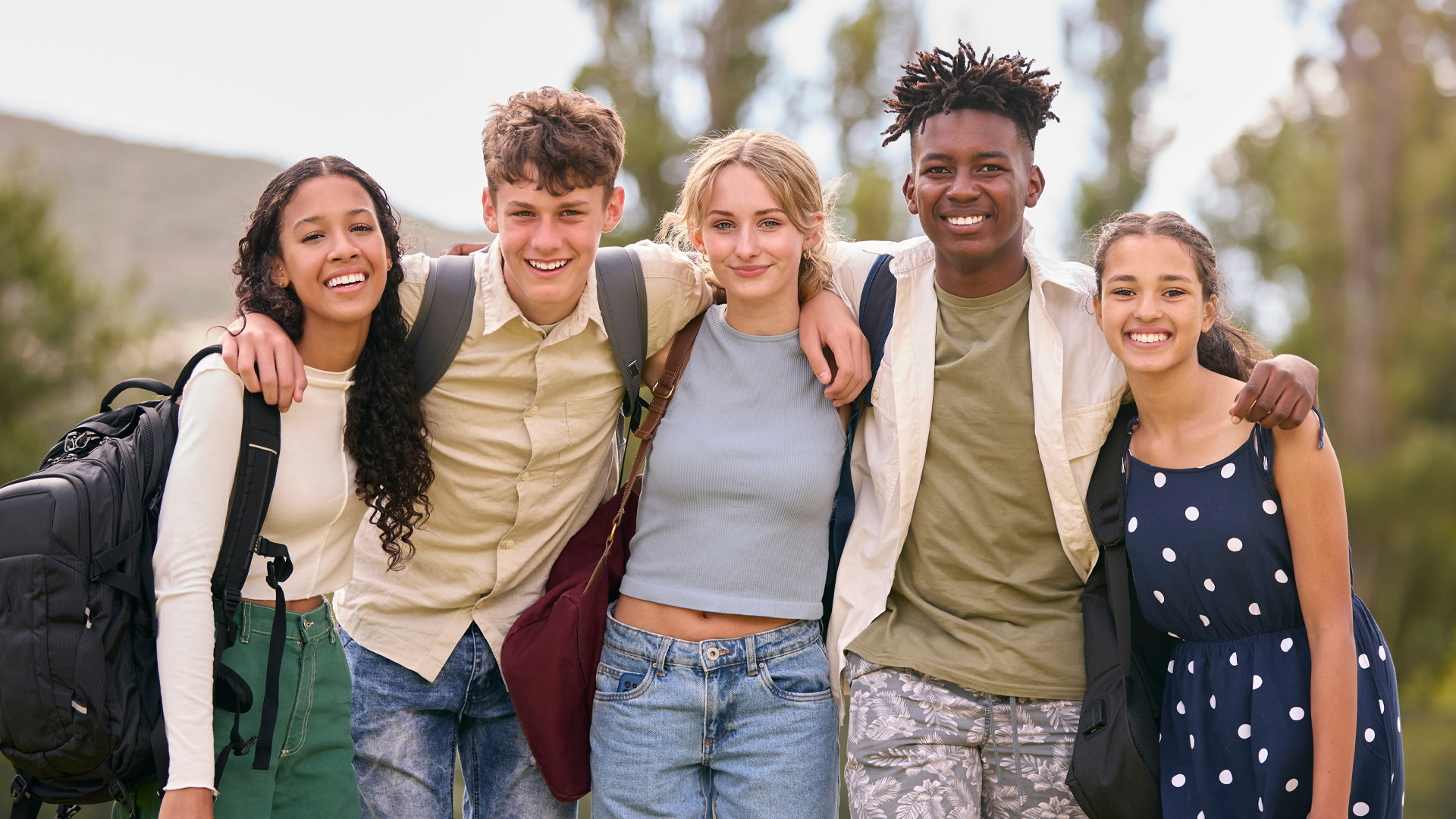 Group of multi-Cultural Secondary Or High School Students